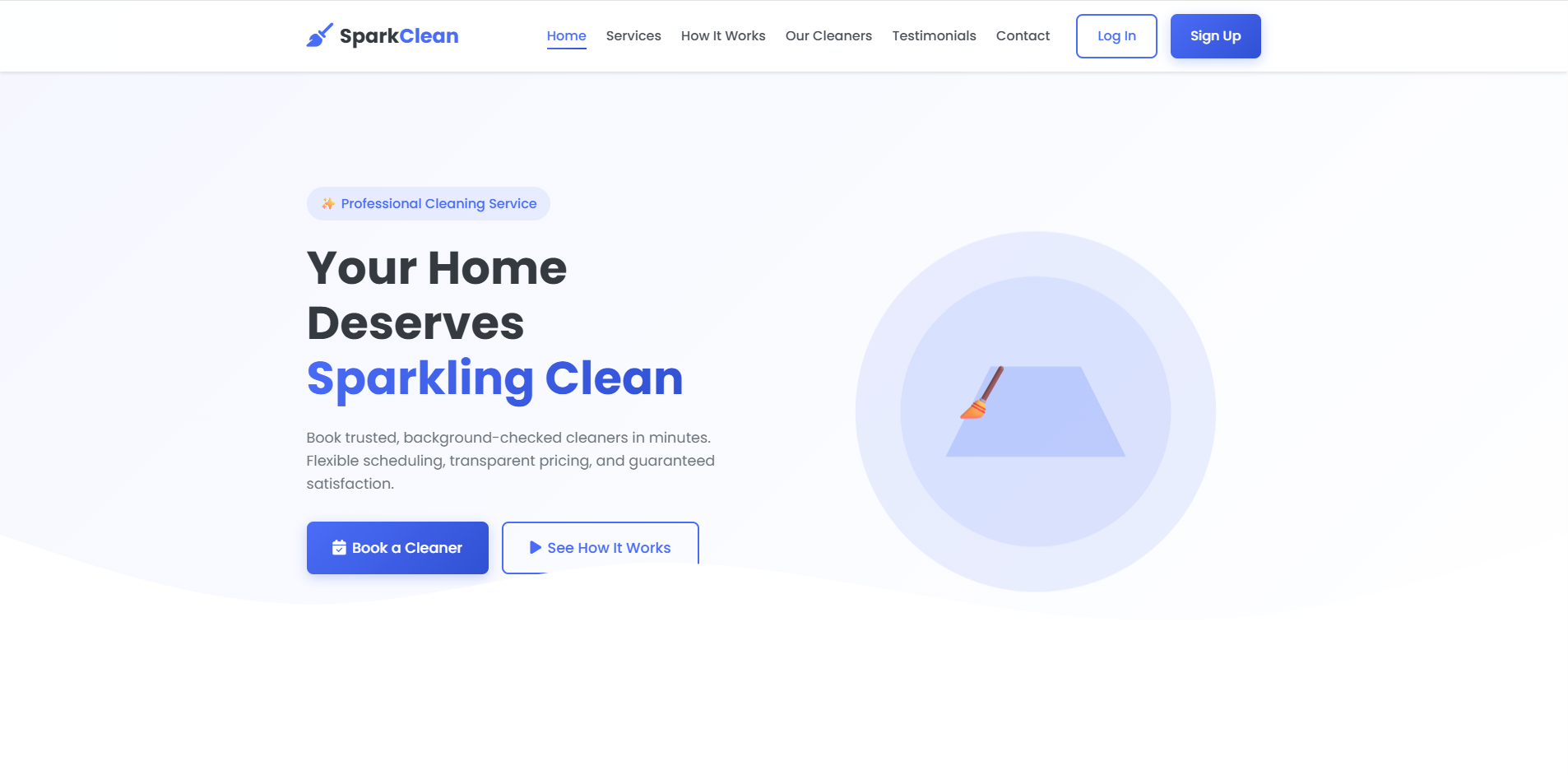 Domestic worker/cleaner booking system