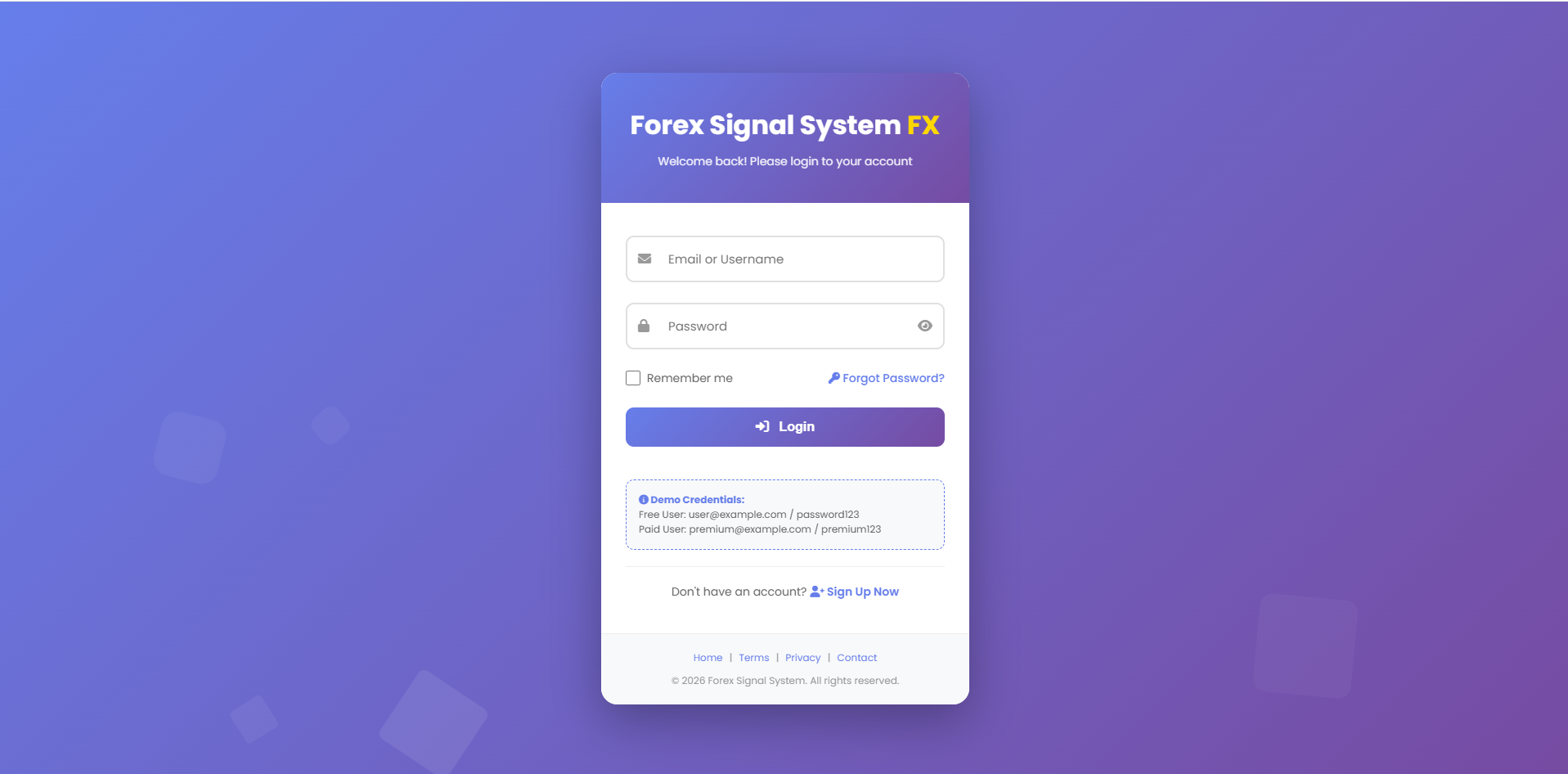 Forex Signals Platform - View 3