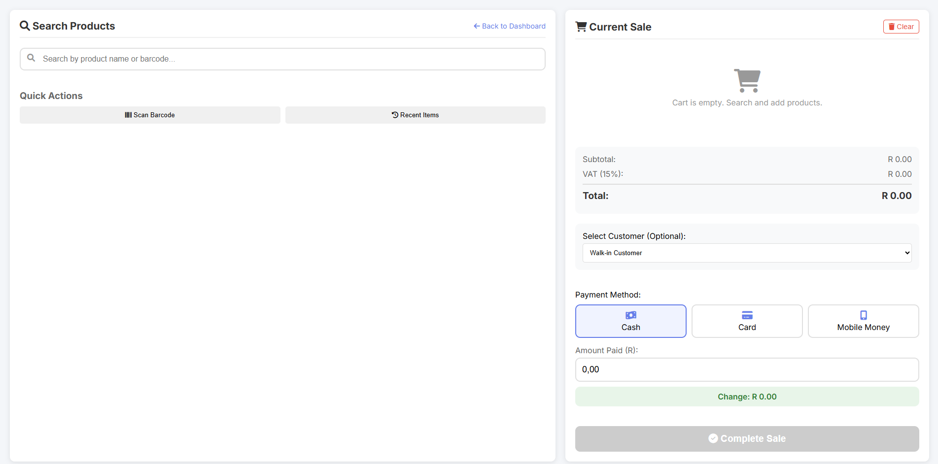 Spazashop Management System - View 3