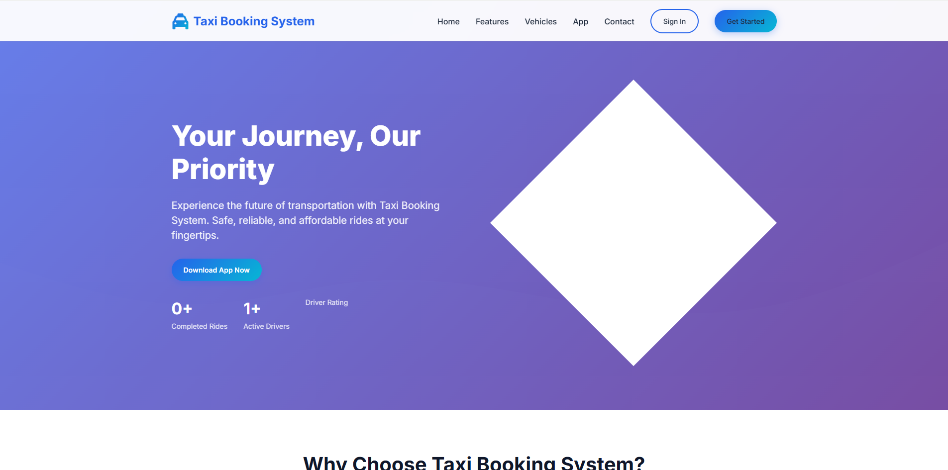 Taxi Booking System - View 1
