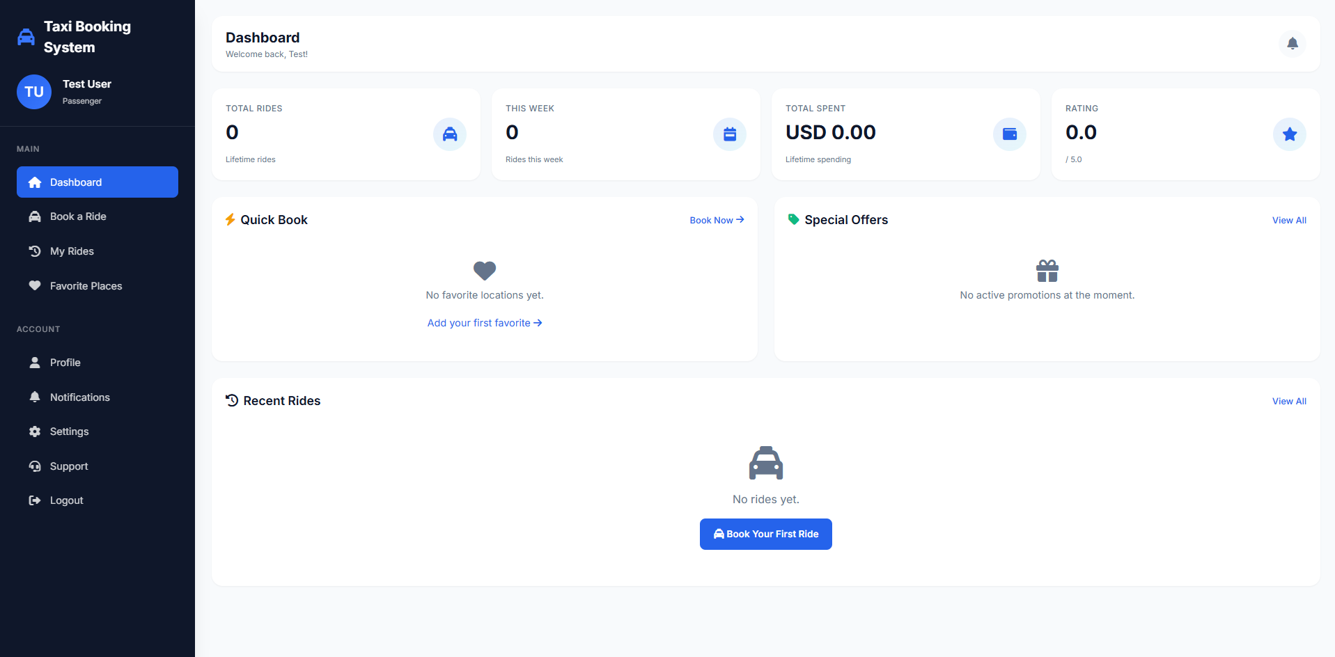 Taxi Booking System - View 3