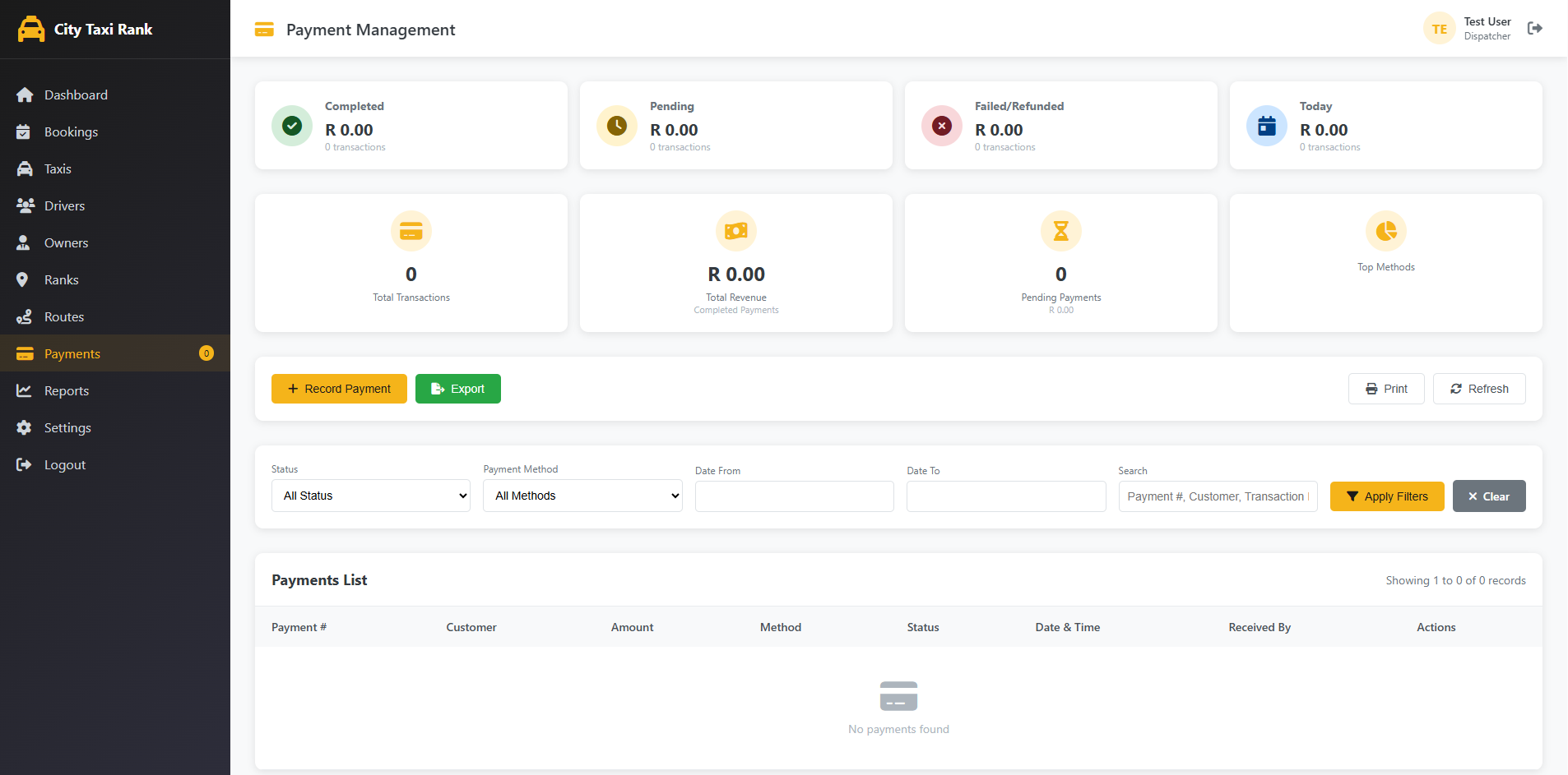 Taxi Rank Management System - View 3